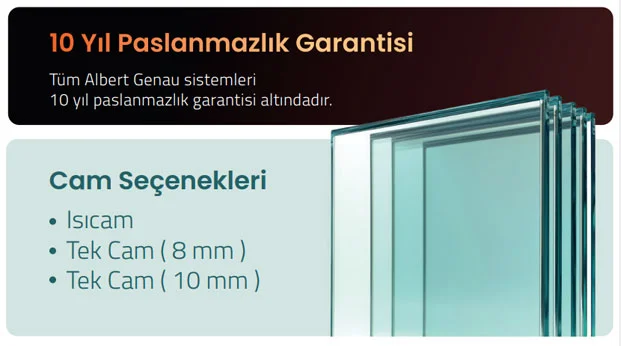 10 paslanmaz cam balkon